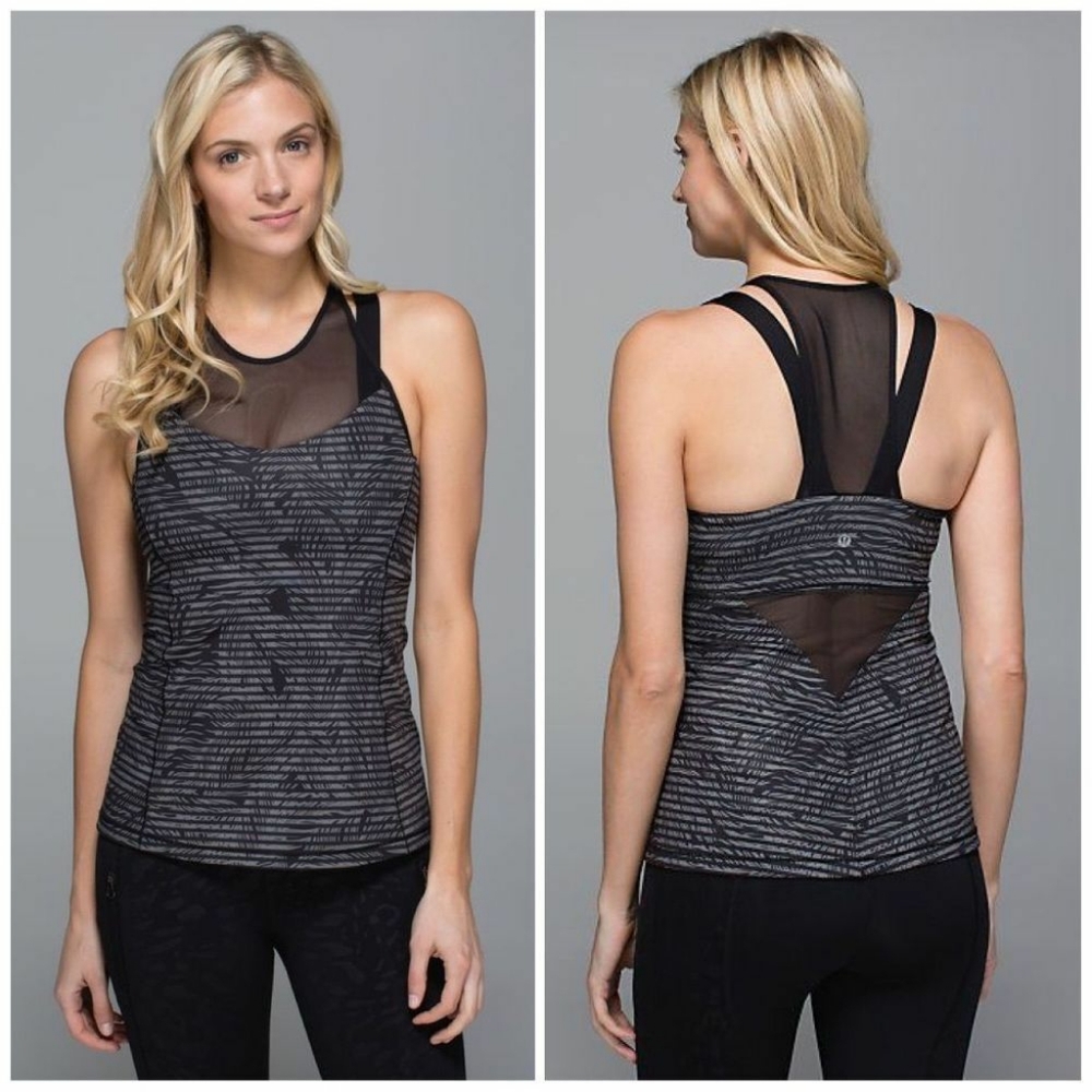 lululemon athletica Black and Gray Tank Top